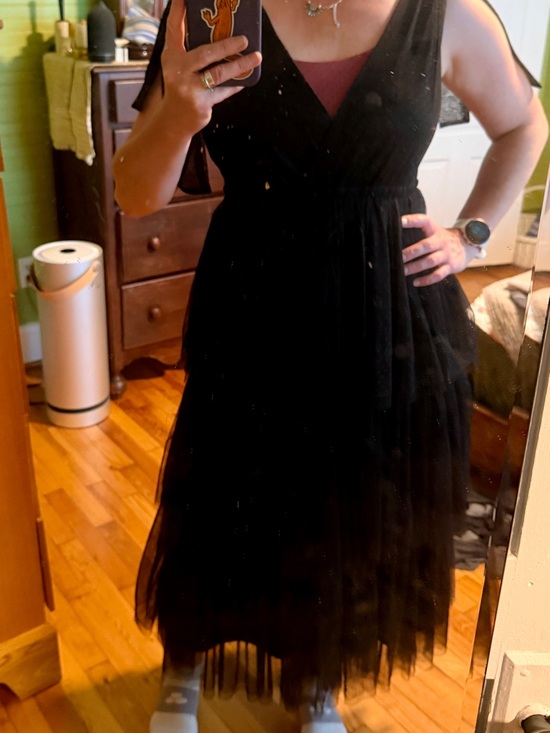 In Bloom Dresses & Skirts - In Bloom Black V-Neck Maxi Tulle Dress